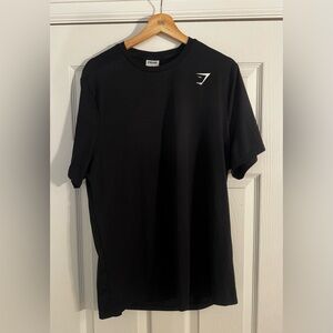 Gymshark Black Short Sleeve Crew with White Logo